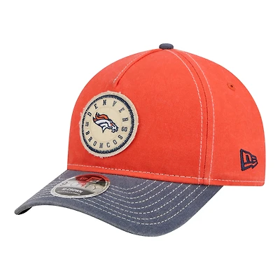 Men's New Era  Orange/Navy Denver Broncos 9FORTY Felt A-Frame Adjustable Hat
