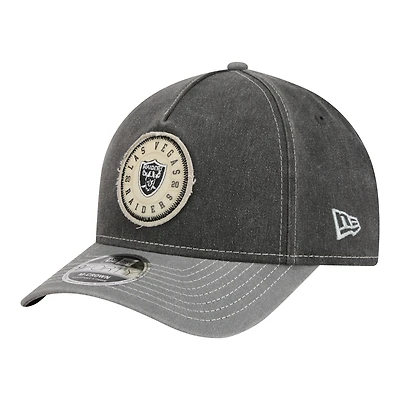 Men's New Era  Black/Silver Las Vegas Raiders 9FORTY Felt A-Frame Adjustable Hat