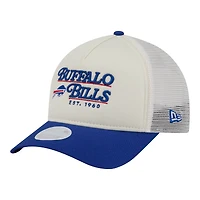 Women's New Era  Cream/Royal Buffalo Bills Retro A-Frame 9FORTY Adjustable Hat