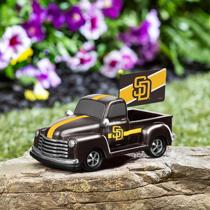 San Diego Padres 9" Rally Truck Garden Statue with Team Flag