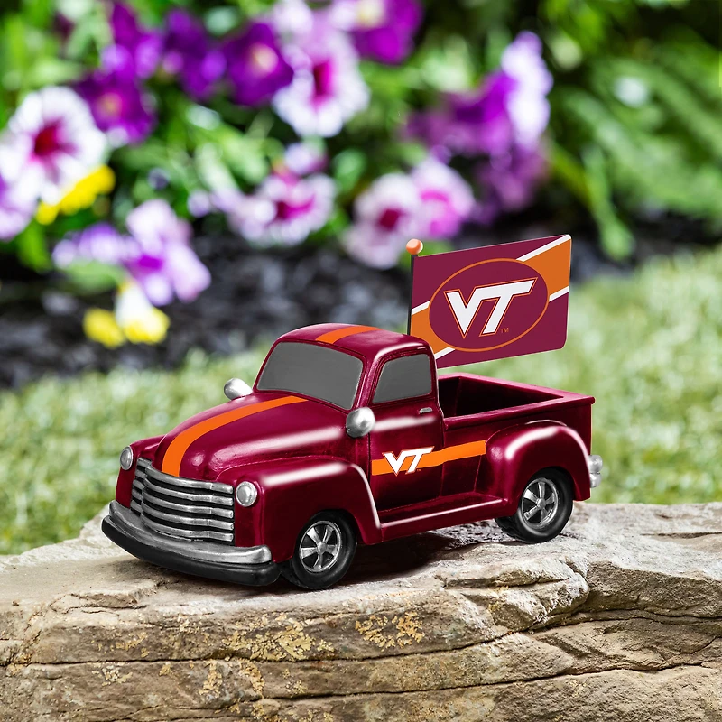 Virginia Tech Hokies 9" Rally Truck Garden Statue with Team Flag
