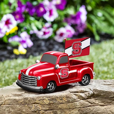 NC State Wolfpack 9" Rally Truck Garden Statue with Team Flag