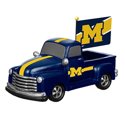 Michigan Wolverines 9" Rally Truck Garden Statue with Team Flag