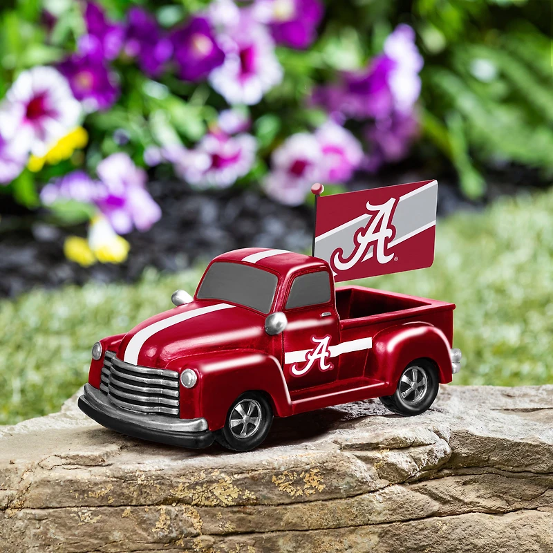 Alabama Crimson Tide 9" Rally Truck Garden Statue with Team Flag