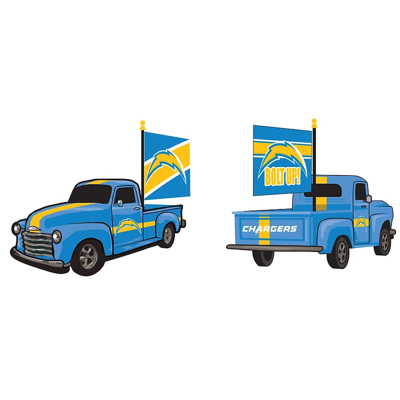 Los Angeles Chargers 9" Rally Truck Garden Statue with Team Flag