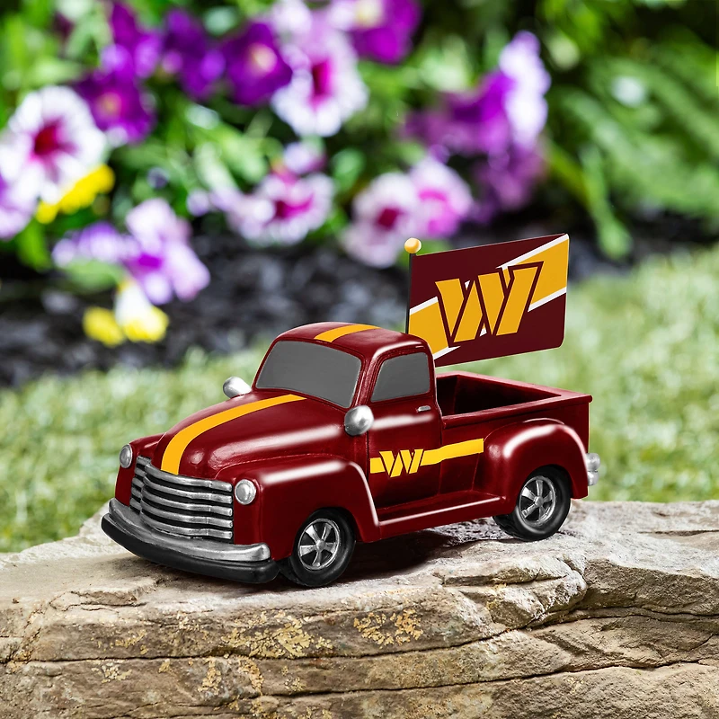 Washington Commanders 9" Rally Truck Garden Statue with Team Flag