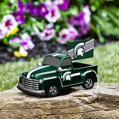 Michigan State Spartans 9" Rally Truck Garden Statue with Team Flag