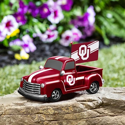 Oklahoma Sooners 9" Rally Truck Garden Statue with Team Flag