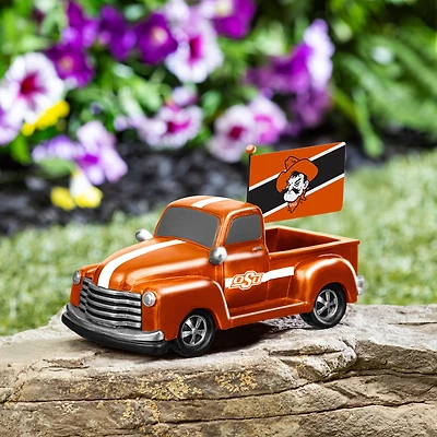 Oklahoma State Cowboys 9" Rally Truck Garden Statue with Team Flag