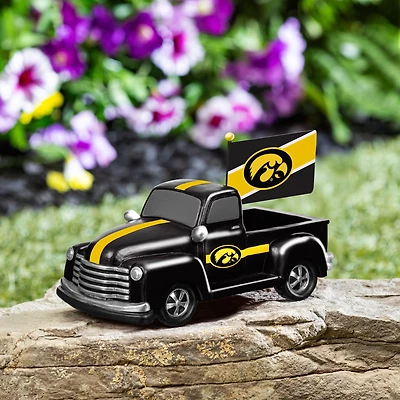 Iowa Hawkeyes 9" Rally Truck Garden Statue with Team Flag