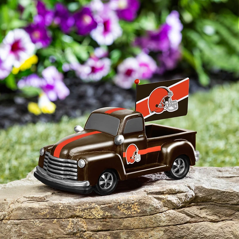 Cleveland Browns 9" Rally Truck Garden Statue with Team Flag