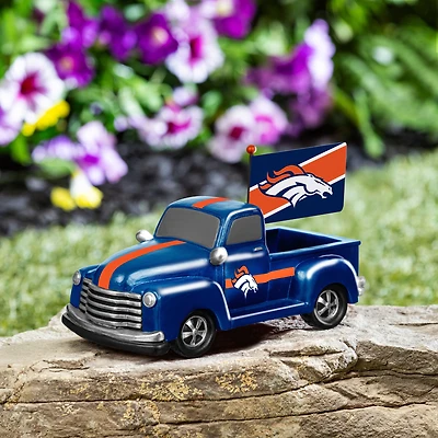 Denver Broncos 9" Rally Truck Garden Statue with Team Flag