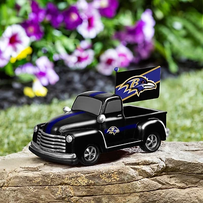 Baltimore Ravens 9" Rally Truck Garden Statue with Team Flag