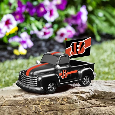 Cincinnati Bengals 9" Rally Truck Garden Statue with Team Flag