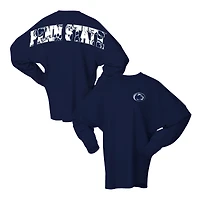 Women's Spirit Jersey Blue Penn State Nittany Lions Oversized Preppy Long Sleeve T-Shirt