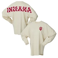 Women's Spirit Jersey White Indiana Hoosiers Oversized Preppy Long Sleeve T-Shirt