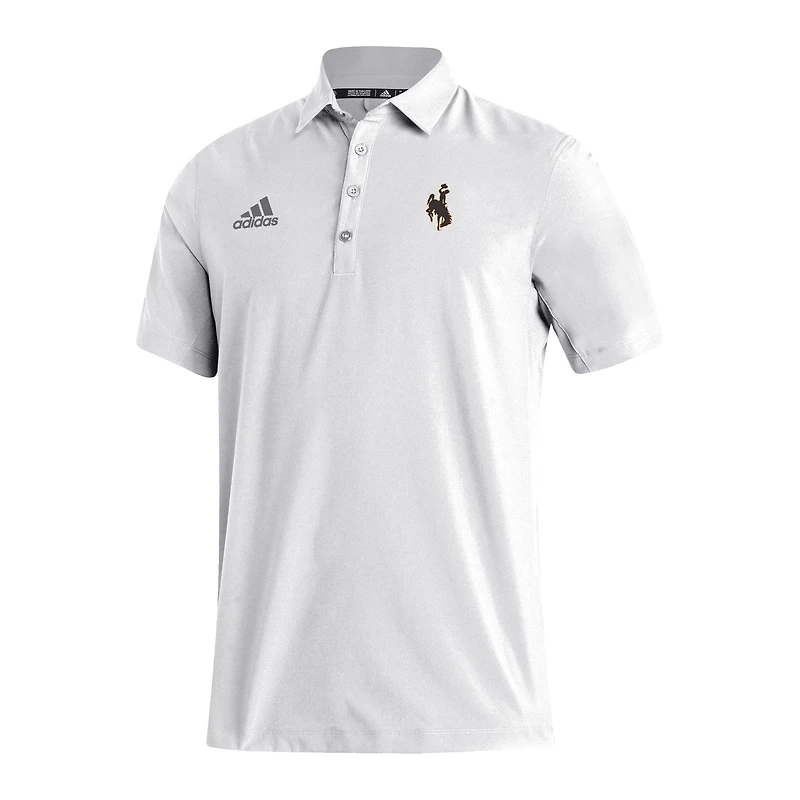 Men's adidas White Wyoming Cowboys Stadium Coaches AEROREADY Polo