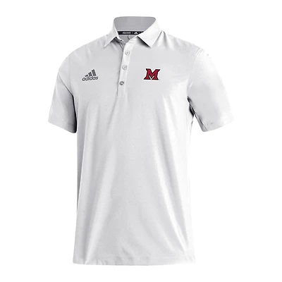 Men's adidas White Miami University RedHawks Stadium Coaches AEROREADY Polo