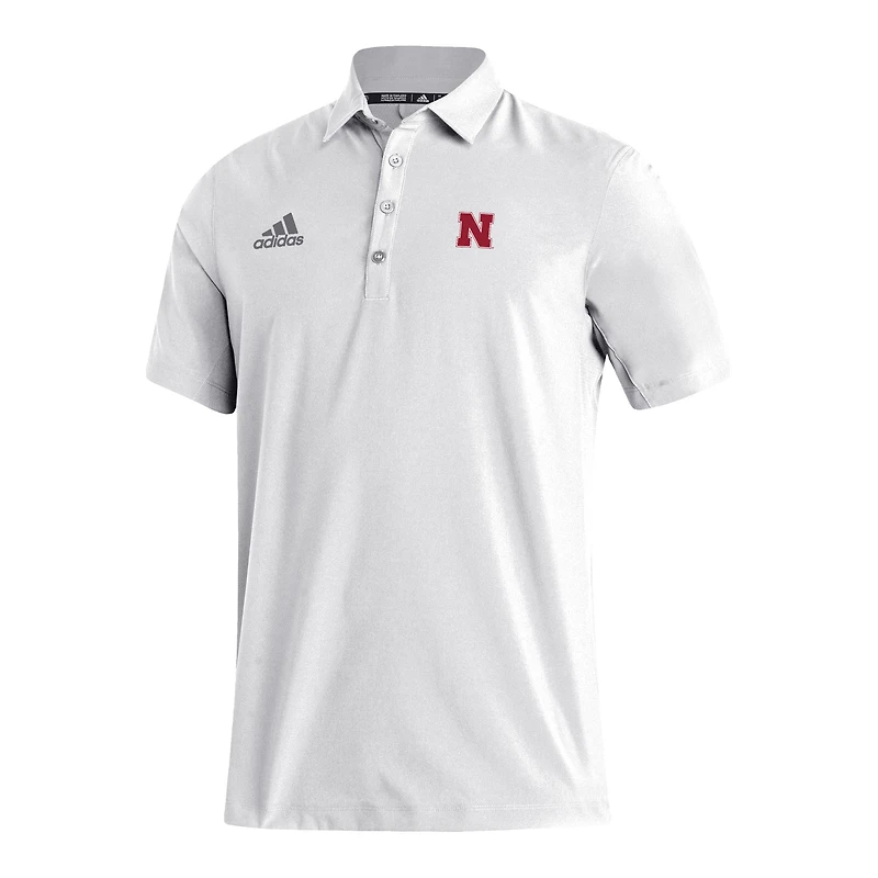 Men's adidas White Nebraska Huskers Stadium Coaches AEROREADY Polo