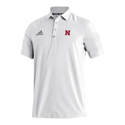 Men's adidas White Nebraska Huskers Stadium Coaches AEROREADY Polo