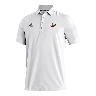 Men's adidas White ULM Warhawks Stadium Coaches AEROREADY Polo