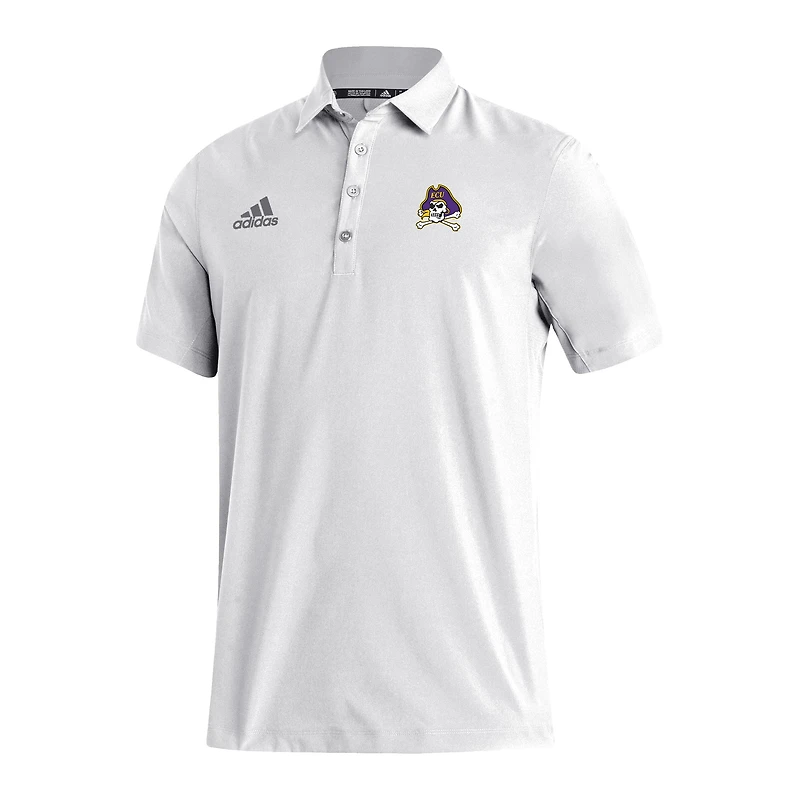 Men's adidas White ECU Pirates Stadium Coaches AEROREADY Polo