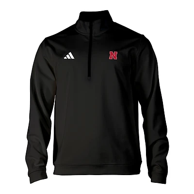 Men's adidas Nebraska Huskers Elevated Tri-Blend Quarter-Zip Pullover