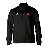 Men's adidas Nebraska Huskers Elevated Tri-Blend Quarter-Zip Pullover
