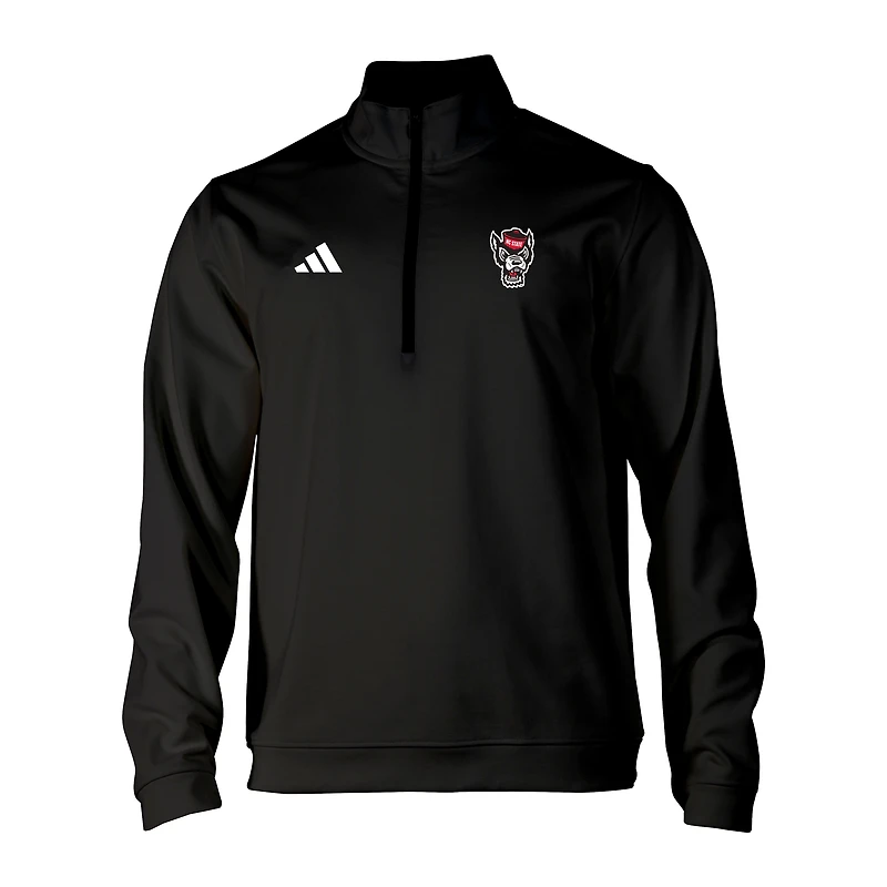 Men's adidas NC State Wolfpack Elevated Tri-Blend Quarter-Zip Pullover