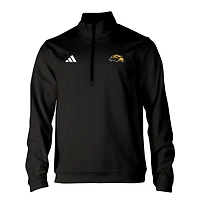 Men's adidas Black Southern Miss Golden Eagles Elevated Tri-Blend Quarter-Zip Pullover