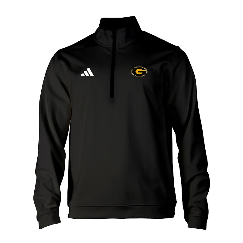 Men's adidas Black Grambling Tigers Elevated Tri-Blend Quarter-Zip Pullover