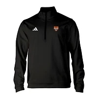 Men's adidas Black Idaho State Bengals Elevated Tri-Blend Quarter-Zip Pullover