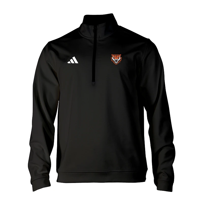 Men's adidas Black Idaho State Bengals Elevated Tri-Blend Quarter-Zip Pullover