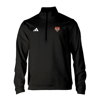 Men's adidas Black Idaho State Bengals Elevated Tri-Blend Quarter-Zip Pullover