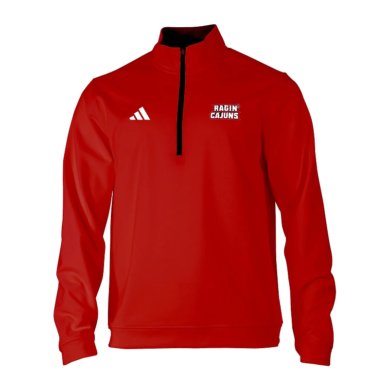 Men's adidas Red Louisiana Ragin' Cajuns Elevated Tri-Blend Quarter-Zip Pullover
