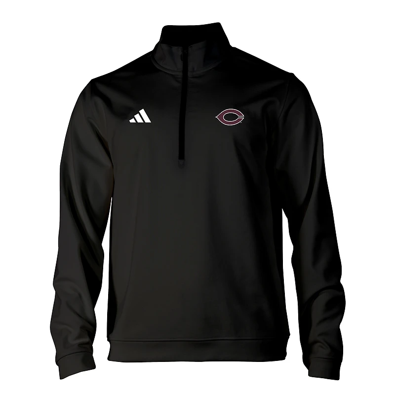 Men's adidas Black UChicago Maroons Elevated Tri-Blend Quarter-Zip Pullover