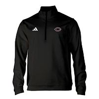 Men's adidas Black UChicago Maroons Elevated Tri-Blend Quarter-Zip Pullover