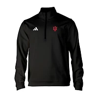 Men's adidas Black Indiana Hoosiers Elevated Tri-Blend Quarter-Zip Pullover