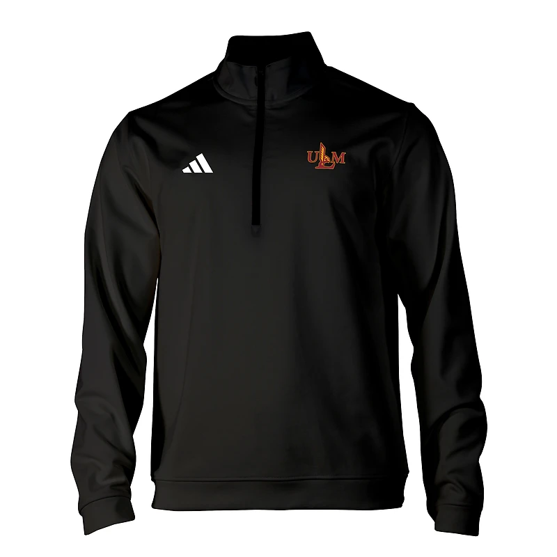 Men's adidas Black ULM Warhawks Elevated Tri-Blend Quarter-Zip Pullover