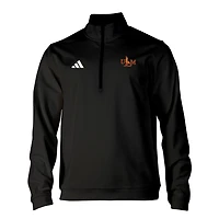 Men's adidas Black ULM Warhawks Elevated Tri-Blend Quarter-Zip Pullover