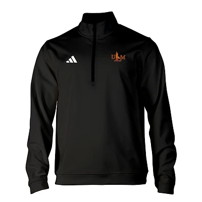 Men's adidas Black ULM Warhawks Elevated Tri-Blend Quarter-Zip Pullover