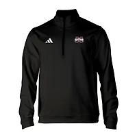 Men's adidas Black Mississippi State Bulldogs Elevated Tri-Blend Quarter-Zip Pullover