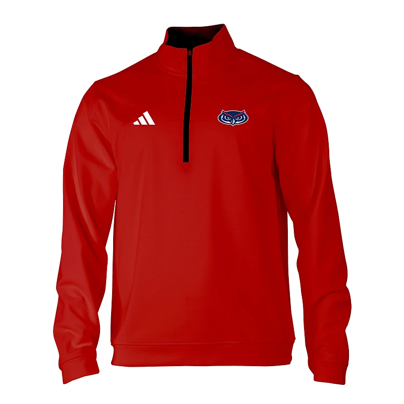 Men's adidas Red Florida Atlantic Owls Elevated Tri-Blend Quarter-Zip Pullover