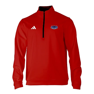Men's adidas Red Florida Atlantic Owls Elevated Tri-Blend Quarter-Zip Pullover
