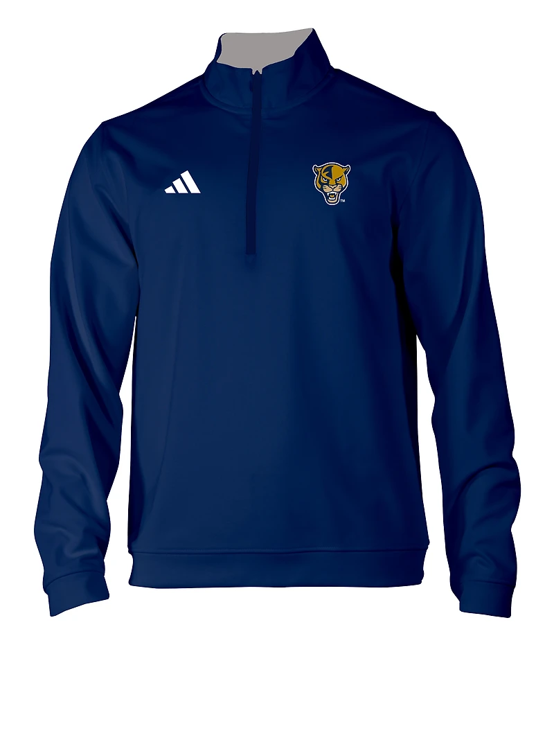 Men's adidas Navy FIU Panthers Elevated Tri-Blend Quarter-Zip Pullover