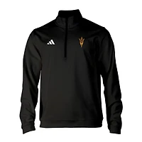 Men's adidas Black Arizona State Sun Devils Elevated Tri-Blend Quarter-Zip Pullover