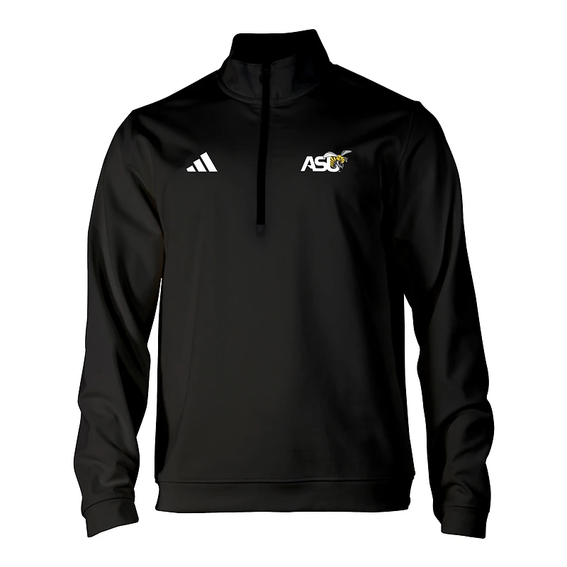 Men's adidas Black Alabama State Hornets Elevated Tri-Blend Quarter-Zip Pullover