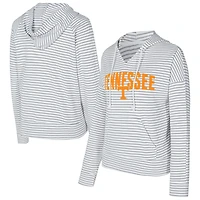 Men's Concepts Sport  White/Gray Tennessee Volunteers French Terry Striped V-Neck Pullover Hoodie