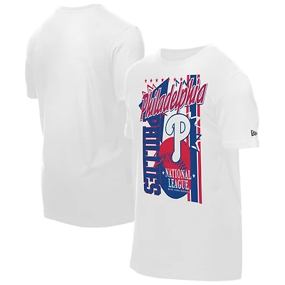 Men's New Era White Philadelphia Phillies Big Graphic Domestic T-Shirt