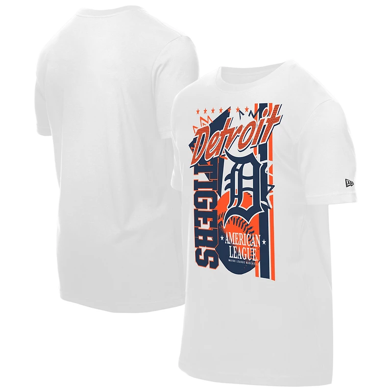 Men's New Era White Detroit Tigers Big Graphic Domestic T-Shirt